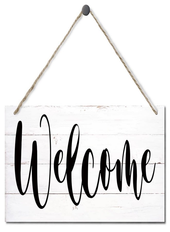 EDCTO Welcome Decor Sign, Hanging Wood Sign Home Decorative, Printed Wood Wall Art Sign, Indoor or Outdoor Welcome Sign, Rustic Front Door Decor, Farmhouse Porch Decor, Home Hanging Decor Sign 12 * 6inch - Image 1